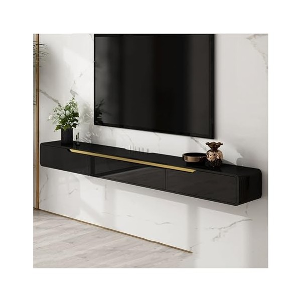 Support Mural pour TV Meuble TV Flottant Moderne, Console Murale de 47,2/59/70,8 Pouces, Centre de Divertissement avec Plate-