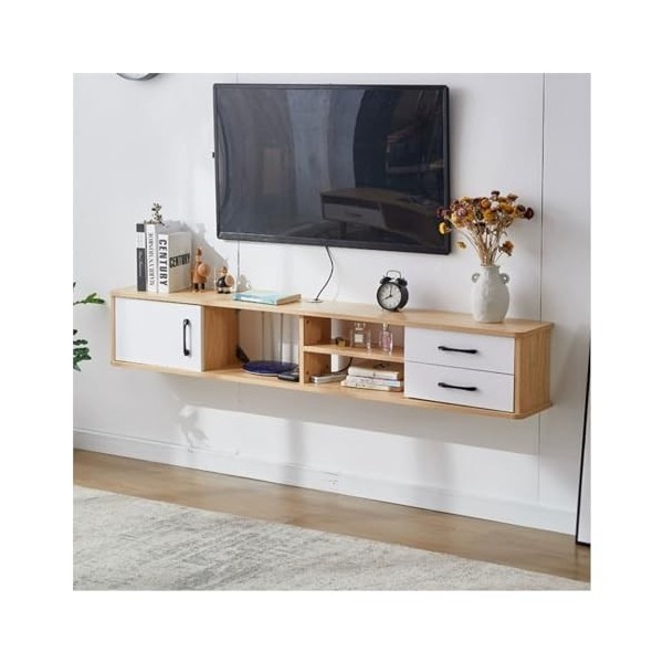 Support Mural pour TV Étagères TV de Salon, Meuble TV Flottant Mural, Console multimédia de Divertissement, Grand Meuble de R