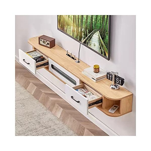 IBOWZ Meuble TV Suspendu Meuble de télévision Flottant Meuble de télévision Mural Divertissement médias Jeu Consoleo Console 