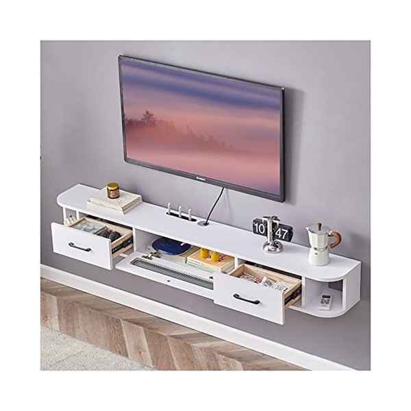 IBOWZ Meuble TV Suspendu Meuble de télévision Flottant Meuble de télévision Mural Divertissement médias Jeu Consoleo Console