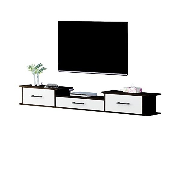 Unité murale Console multimédia murale de 47,2/55,1 pouces, étagère de support flottant, étagère de rangement de divertisseme