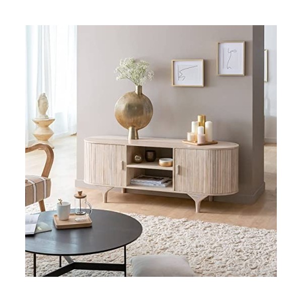 Made In Meubles Meuble TV en Bois de manguier Macha - Meuble TV 45 x 150 x 55 cm