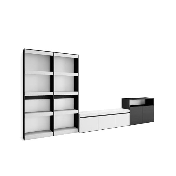 Skraut Home | Ensemble Meuble TV | Meuble Salon Complet | 370x186x35cm | pour Les TV jusquà 65" | Salon Complet | Style Mode