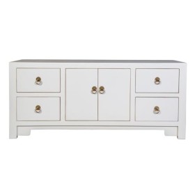 Fine Asianliving Meuble TV Chinois Blanc Neige - Orientique Collection L106xP45xH46cm Armoire Chinoise Meubles Chinois Mobili