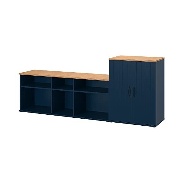IKEA SKRUVBY Meuble TV 226 x 38 x 90 cm Noir/bleu