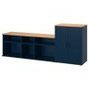 IKEA SKRUVBY Meuble TV 226 x 38 x 90 cm Noir/bleu