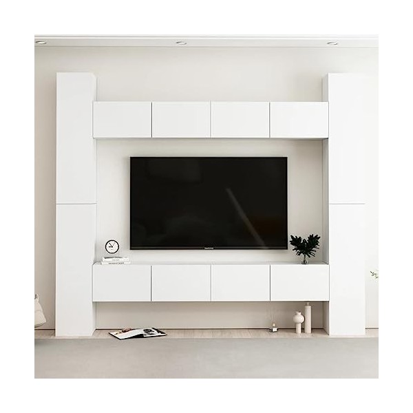 VEEKI Meuble TV, Meuble TV Suspendu, Meuble, Meuble TV avec Rangement，Meuble Industriel, Convient pour Salon ou Chambre, Ense