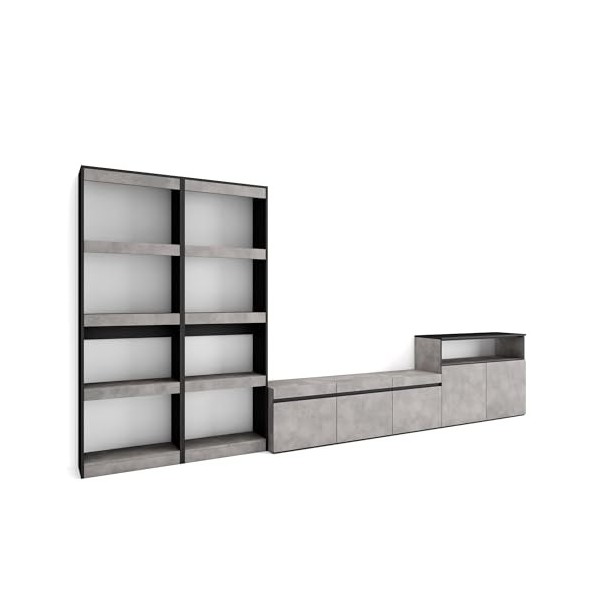 Skraut Home | Ensemble Meuble TV | Meuble Salon Complet | 370x186x35cm | pour Les TV jusquà 65" | Salon Complet | Style Mode