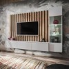 Paris Prix - Ensemble Meuble TV Design verti 220cm Gris & Naturel