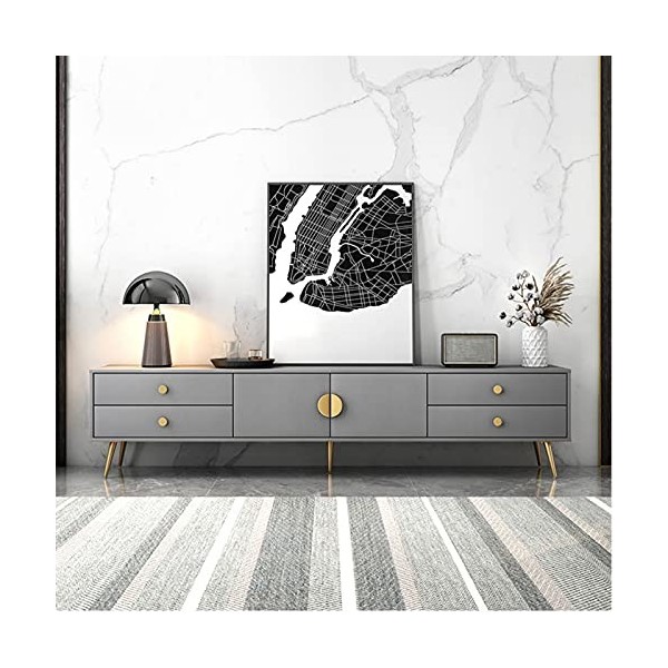 Centre de Divertissement Moderne pour boîtier de câble multimédia Meuble TV en Bois avec 5 armoires de Rangement Meuble TV Ce