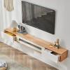 XIBANY Meuble TV Mural Console Média Murale avec 2 Tiroirs, Meuble TV Mural Flottant 47,2/55,1 Pouces, Étagère TV Flottante C