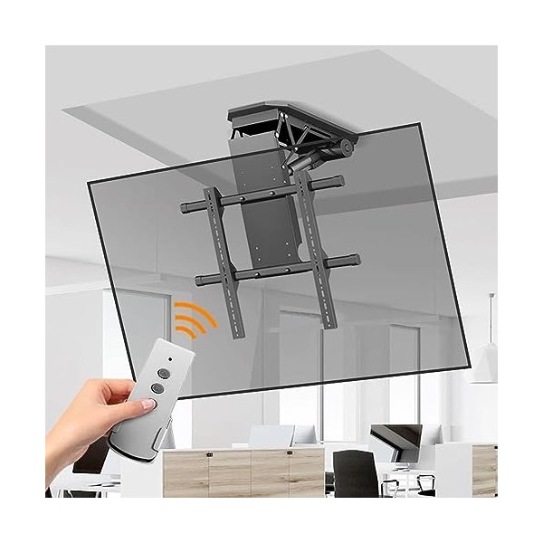 Support TV de Plafond Pliable pour Téléviseurs de 50 Pouces a 90 Pouces, Poids Maximum Jusquà 80 Kg/176,3 LB, Modèles VESA J