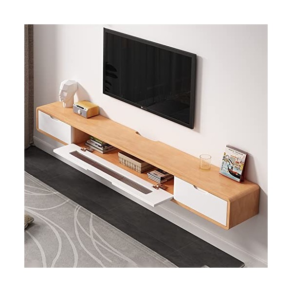 Meuble TV Mural 55,1 Pouces Meuble TV Flottant，Étagère TV Flottante Console Média Murale，Centre De Divertissement Suspendu Me