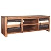 Meuble TV en bois dacacia massif 120 x 35 x 40 cm