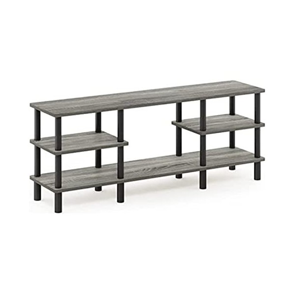 Furinno Turn-N-Tube Meuble pour Téléviseur Polyvalent à 4 Niveauxà Large Étagère, Espresso/Noir, One Size