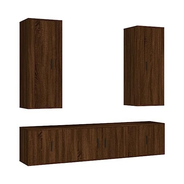 DCRAF Home Hardware Businese Meuble TV 5 pièces Chêne Marron