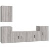 WOODEY Meuble TV 5 pièces Gris Sonoma Meuble en bois dingénierie