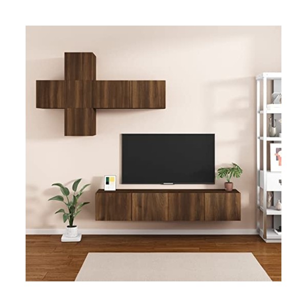 WOODEY Meuble TV 7 pièces en chêne marron