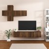 WOODEY Meuble TV 7 pièces en chêne marron