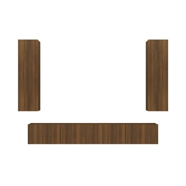 WOODEY Meuble TV 4 pièces en chêne marron