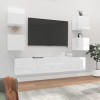 RAUGAJ Home Hardware Businese Meuble TV 6 pièces en bois Blanc brillant