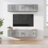 TEKEET Home Hardware Businese Meuble TV 6 pièces en bois Sonoma Gris
