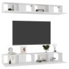 SHAPLE Home Hardware Businese Lot de 4 meubles TV en bois dingénierie Blanc 100 x 30 x 30 cm