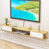 SORVA Meuble TV Mural, Console TV Suspendue en Bois Massif, Support Mural pour Lecteur DVD/Blu-Ray