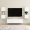 TEKEET Home Hardware Businese Meuble TV 6 pièces en bois Blanc brillant