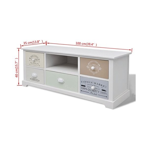 cangzhoushopping Meuble TV en Style français Bois Meubles Meubles Audio/vidéo et pour Home cinéma