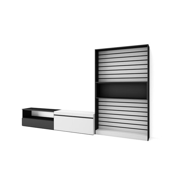 Skraut Home Meubles de salon pour TV | Ensemble de meubles de salle à manger | 210 x 186 x 35 cm | pour TV jusquà 80 pouces 