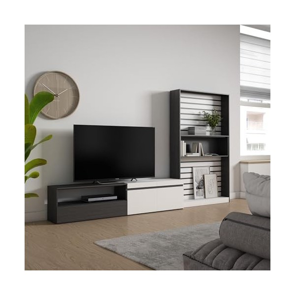 Skraut Home Meubles de salon pour TV | Ensemble de meubles de salle à manger | 210 x 186 x 35 cm | pour TV jusquà 80 pouces 