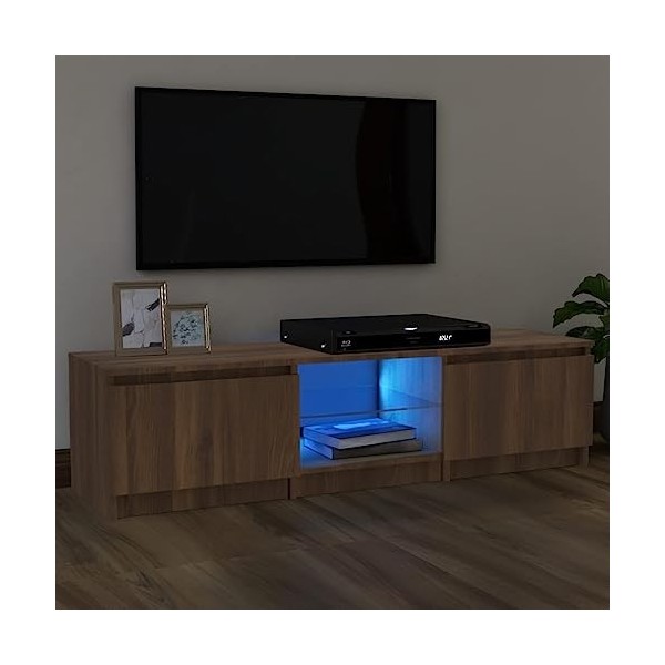 Générique Meuble TV avec lumières LED Chêne Marron 140x40x35,5 cm,27 KG,822683, Meubles, Meubles TV