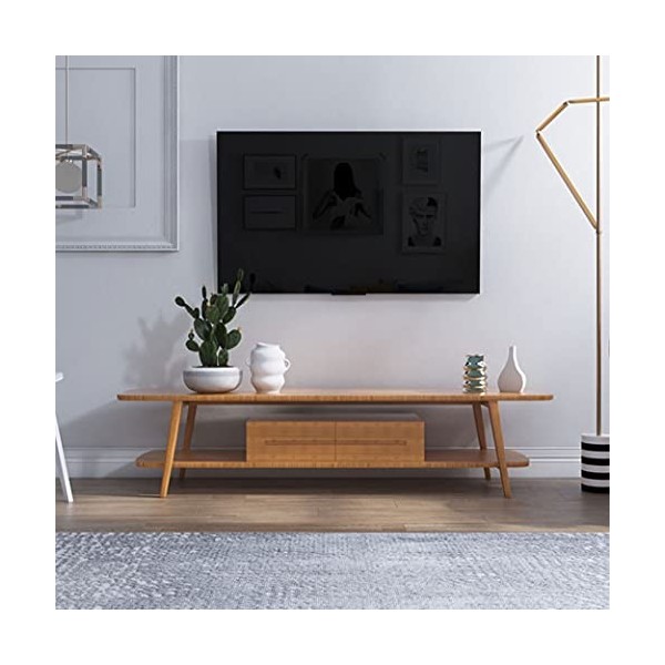 Meuble TV Meuble TV en Bois Console TV Simple Boîte de câble multimédia Consoles de Jeu Centre de Divertissement Minimaliste 