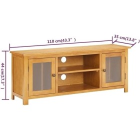 Meuble TV Meuble TV en Bois Meuble TV avec Console multimédia de Rangement Meuble TV 43,3" x13,8 x17,3 Bois de chêne Massif p