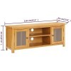 Meuble TV Meuble TV en Bois Meuble TV avec Console multimédia de Rangement Meuble TV 43,3" x13,8 x17,3 Bois de chêne Massif p