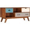 Meuble TV avec 3 tiroirs Meuble TV en Bois Meuble TV de Salon Console multimédia 43,3" x13,8 x19,7 Bois dacacia Massif pour 