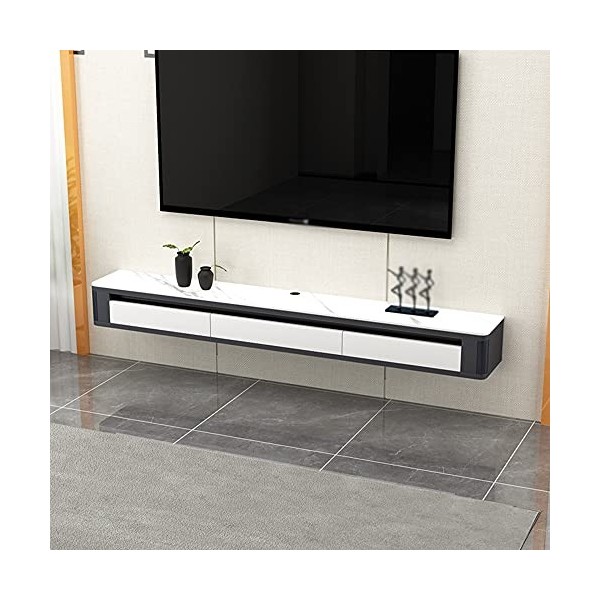 Meuble TV Flottant, Type de Tiroir Console Média en Bois Suspendu Meuble TV avec Trou de Fil, pour Chambre Salon Salle de Loi