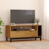 Meuble TV en Bois avec Porte vitrée, Console TV multimédia Moderne avec Espace de Rangement, Meuble TV, Table TV avec Rangeme