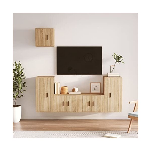 Meuble TV 5 pièces en chêne Sonoma