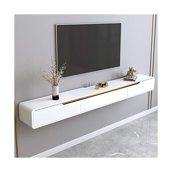 Meuble TV Meuble TV Flottant Étagère Murale Étagère Flottante Meuble TV Mural Décodeur Routeur CD DVD Étagère de Rangement Me