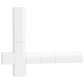 Home Hardware Businese Meuble TV 5 pièces en bois Blanc brillant