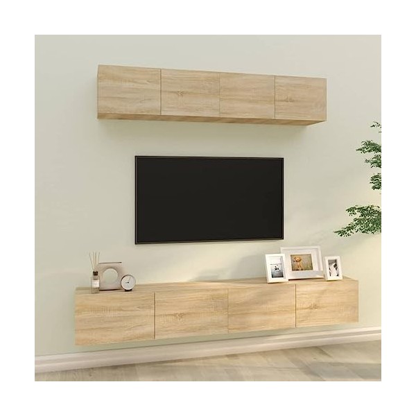 TALCUS Home Hardware Businese Meuble TV 4 pièces en chêne Sonoma