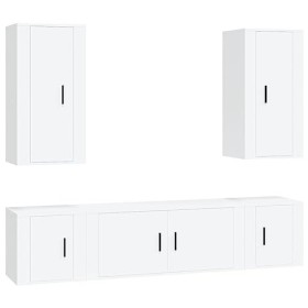 RAUGAJ Home Hardware Businese Meuble TV 5 pièces en bois Blanc