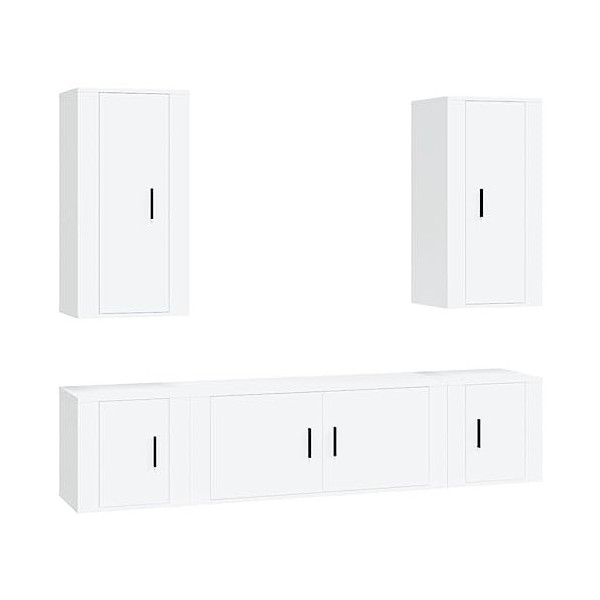 RAUGAJ Home Hardware Businese Meuble TV 5 pièces en bois Blanc
