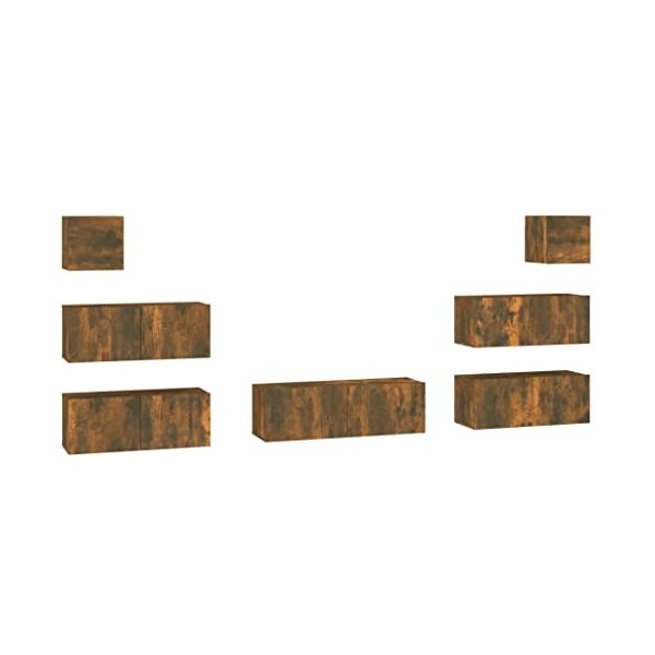 Home Hardware Businese Meuble TV 7 pièces en chêne fumé