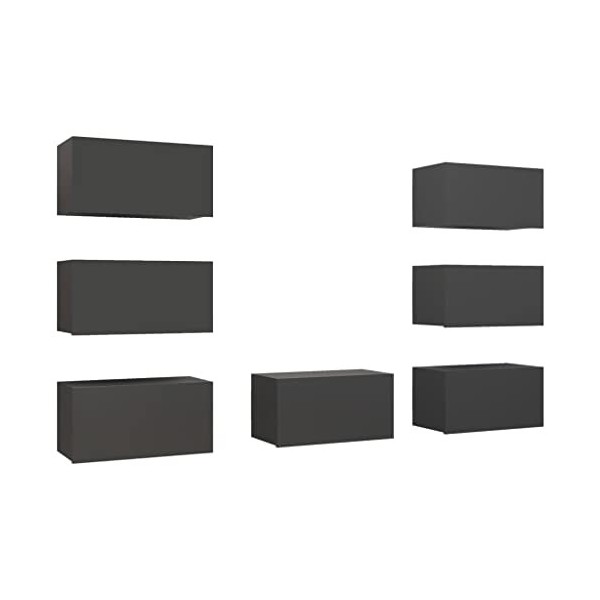 DCRAF Home Hardware Businese Meuble TV 7 pièces Gris 30,5 x 30 x 60 cm