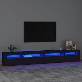 TALCUS Home Hardware Businese Meuble TV avec lumières LED Noir 270 x 35 x 40 cm