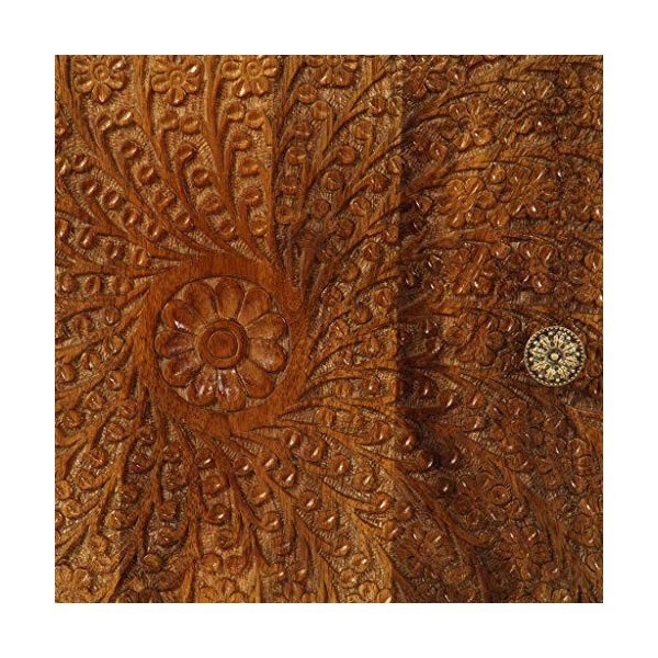 ROMELAREU Meuble TV Bois Massif avec Portes sculptées 140 x 30 x 40 cm Meubles Meubles Audio/vidéo et pour Home cinéma