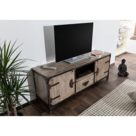 Meuble TV - Bois Massif de manguier laqué Marron - Tokyo 208